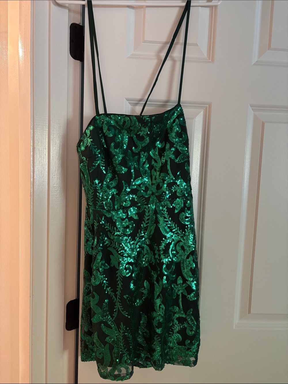 Strapless Green Sequin Cocktail Dress - Picture 1 of 2